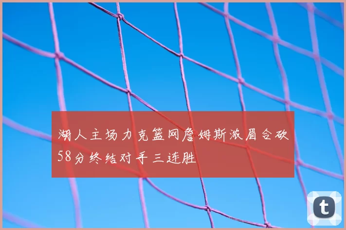 湖人主场力克篮网詹姆斯浓眉合砍58分终结对手三连胜